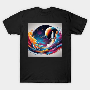 Beautiful Shuttle Design Blasting into Space T-Shirt